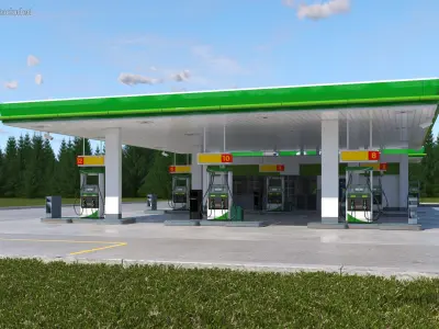  Large Filling Station Green 