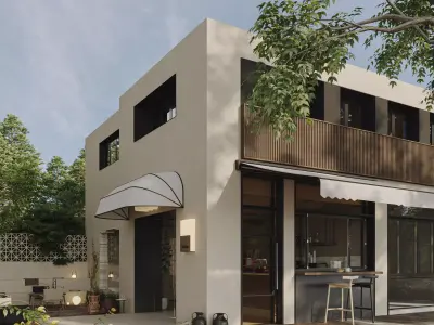 A very nice modern villa building and interior 3D model