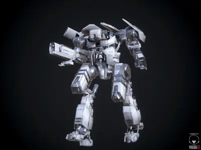 Combat Mech Low-poly 3D model