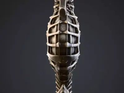 Mechanical Seahorse 3D Model  Sci Fi Steampunk Creature Design Low-poly 3D model