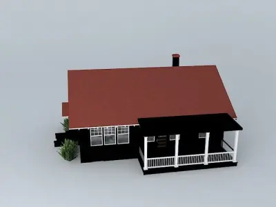 House with roof Free 3D model