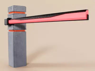 Street Bollard Type E Low-poly 3D model