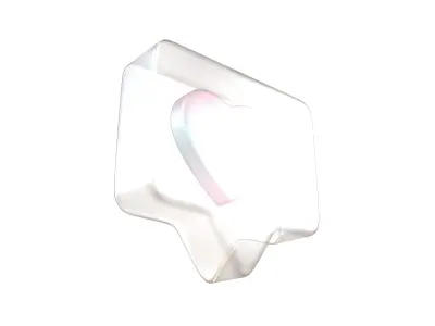 Socail Media Heart Bubble v1 011 Low-poly 3D model
