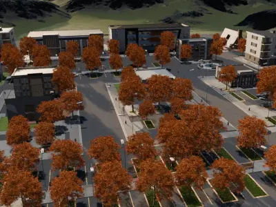 Autumn Retail Park 3D model