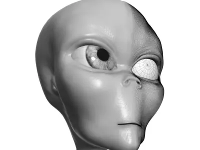 Alien head 001 3D model