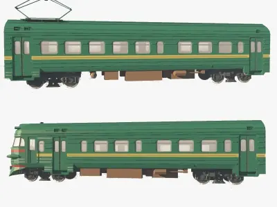 ER-2 Electric suburban train Low-poly 3D model