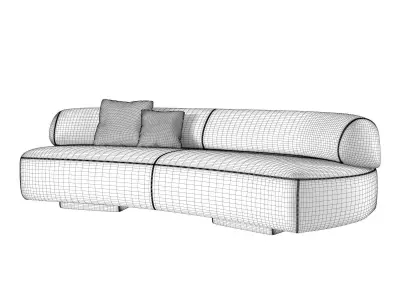 Gogan 2 Seater Sofa 3D model