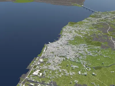 Patra Greece 50x50km 3D model
