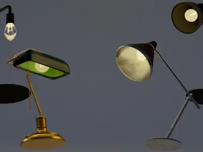 Varying Desk Lamps Free 3D model