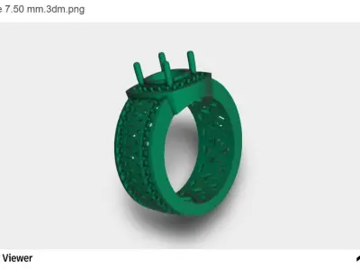 Men Ring With Asscher Cut Center Stone 3D print model