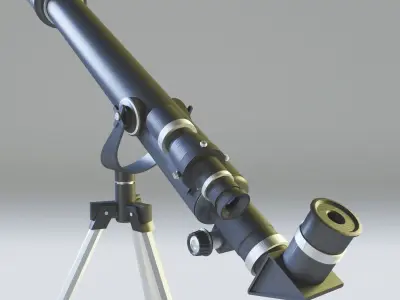 Telescope on tripod Low-poly 3D model