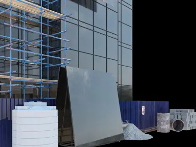 Lowpoly Modular Building 12 Low-poly 3D model