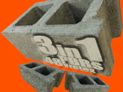 Cinder Block rusty - PBR Low-poly 3D model