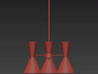 CAIRO Chandelier 3 Arm White 3D model