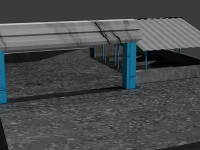 Bus Station Model Low-poly 3D model