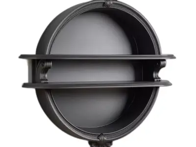 Ornate Circular Wall Shelf Decor Low-poly 3D model