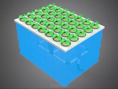 PLASTIC WATER TANK STORAGE CONTAINER AEROPONIC PLANT GROW FARM 3D model