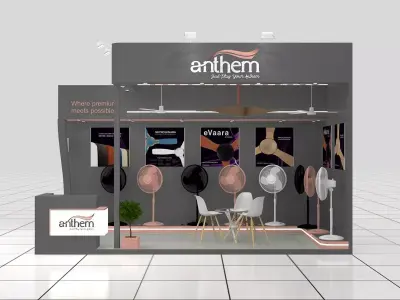 6mtr x 3mtr expo stall 2side open Exhibition Stand Design Low-poly 3D model
