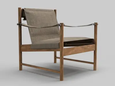 Lounge wood chair 3D model