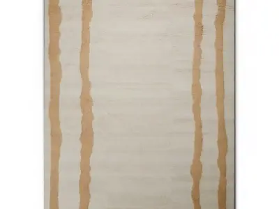 Hand-Knotted Geometric Moroccan Shag Rug - Xavier Series Low-poly 3D model