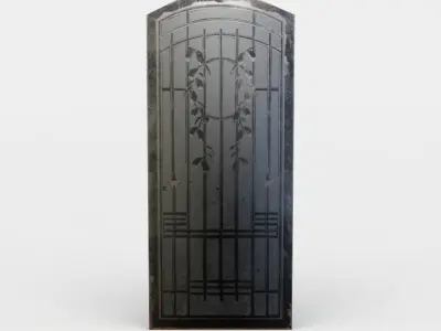 Window iron door with design Low-poly 3D model