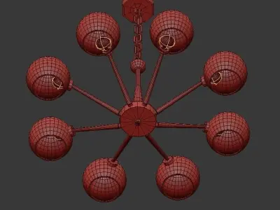 Thalia chandelier White glass 3D model