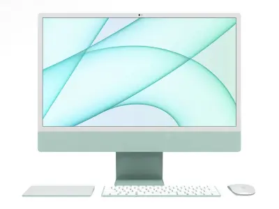 Apple iMac 24 inch 2021 Green Low-poly 3D model