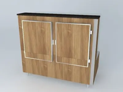 Kit805 Desk Exhibitor Refrig. Still Reto 2 doors by Alex Marques Free 3D model