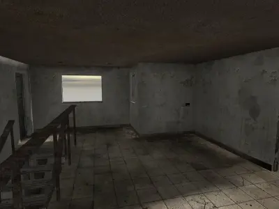 Small house - abandoned and ruined - Game-ready asset Low-poly 3D model