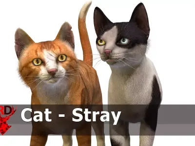 Cats -Stray Low-poly 3D model