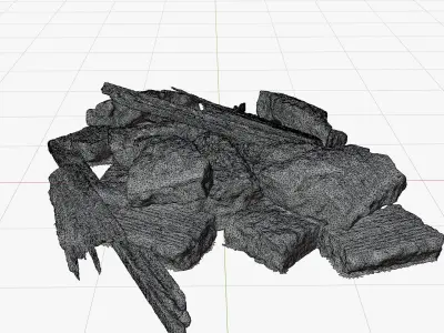 Scanned Construction Debris 02 Low-poly 3D model