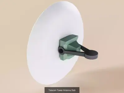 5 different Exterior Telecom Antennas with Modular Telecom Mast 3D Model Pack