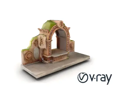 Ancient Stone Altar Model Pack with Intricate Carvings Low-poly 3D model