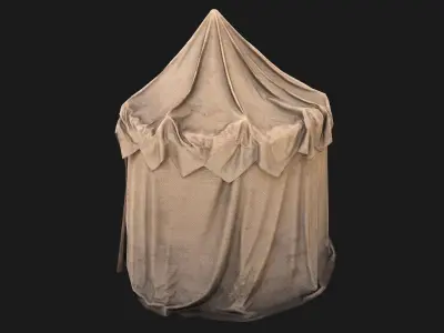 Cotton Tent Market Stalls Low-poly 3D model