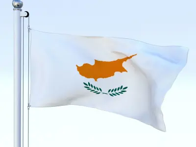 Animated Cyprus Flag Low-poly 3D model
