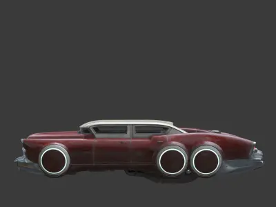 Futuristic flying car 6 3D model