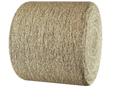 Realistic Roll bale of straw Low-poly 3D model
