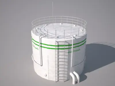 Bio Ethanol Tank Low-poly 3D model