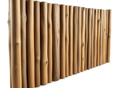 Natural Timber Fence model pack Low-poly 3D model