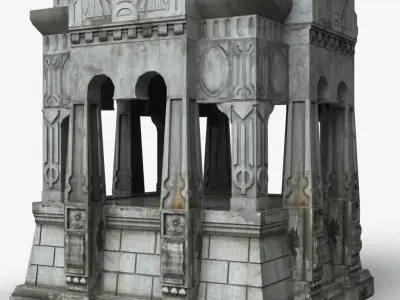 Large Crypt Low-poly 3D model