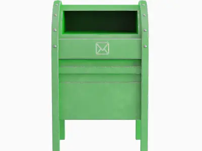 Old Dirty MailBox 03 Low-poly 3D model