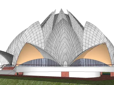 Architecture-Religion-God-Culture-Temple-0262 lotus temple 3D model