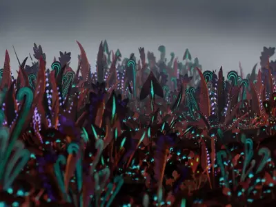 Glowing alien herbs 4 Low-poly 3D model