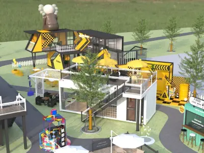 Urban Container Park 3D model