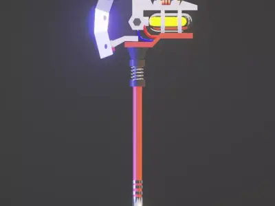 3D MODEL AXE with light Low-poly 3D model