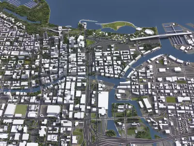 Milwaukee - 3D City Model Low-poly 3D model