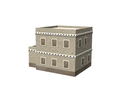 Middle Eastern Style Building - PBR Game Ready  Low-poly 3D model