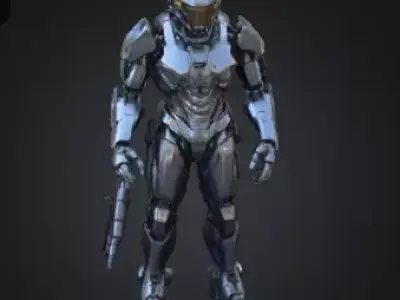 Futuristic Sci Fi Combat Exosuit High Detail 3D Character Model 3D model