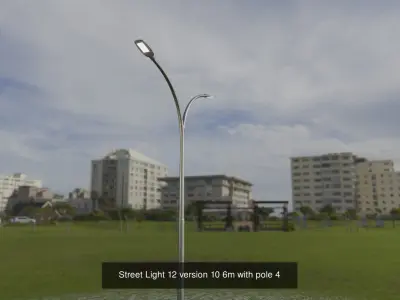 Street Light 12 with pole 4 3D Model Pack