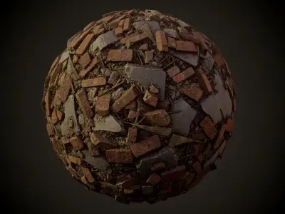 3 Debris Piles 4K PBR tileble materials  Texture